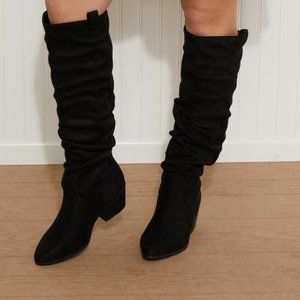 Qupid Around Town Scrunchy Knee High Boots